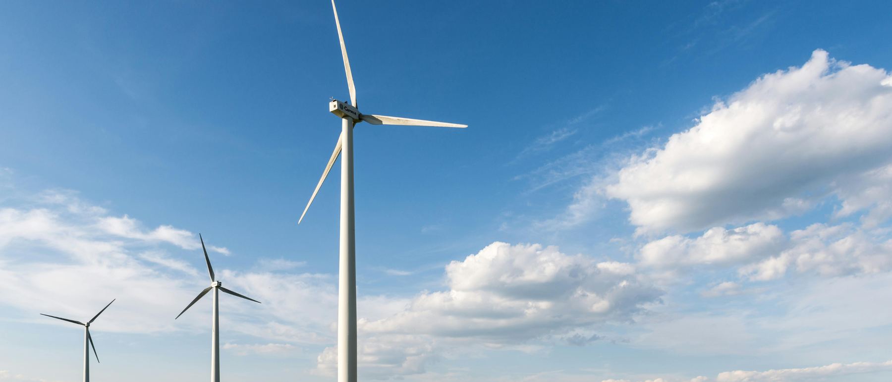 A wind farm under open sky